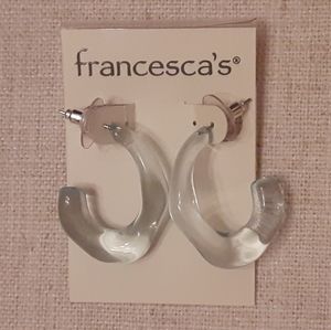 🆕️ Light Blue Translucent Resin Hoop Earrings